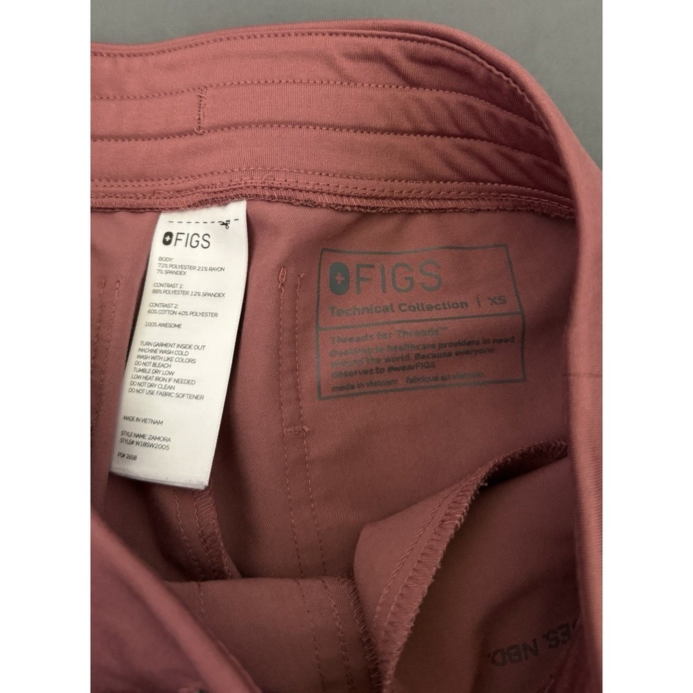 FIGS Scrub Pants Women's Size XS Mauve Zamora Jogger Cargo Drawstring Stretch - Picture 2 of 9